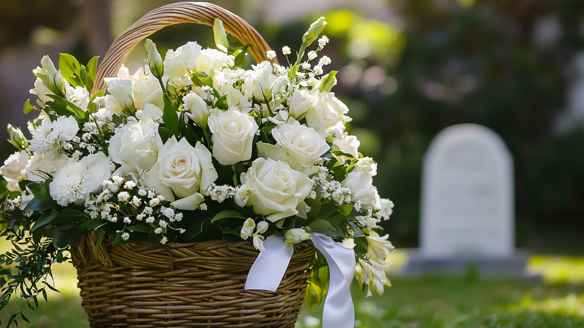 Fleurs de deuil adaptées à une cérémonie d'inhumation en extérieur