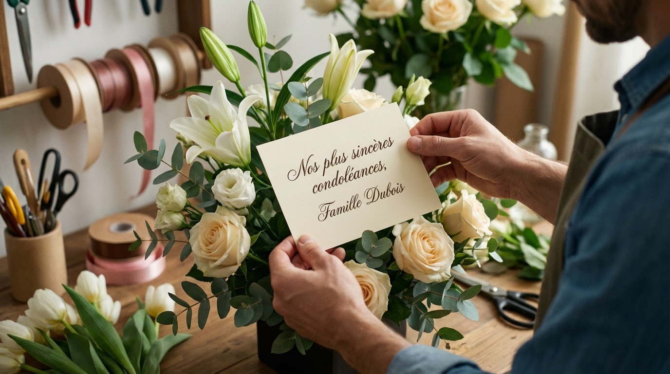Personnalisation hommage floral carte condoléances livraison